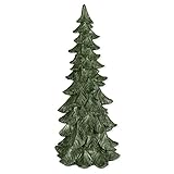 Slifka Sales Co. 14 Inch Tall Resin Tabletop Spruce Tree Decorative Christmas Figurine