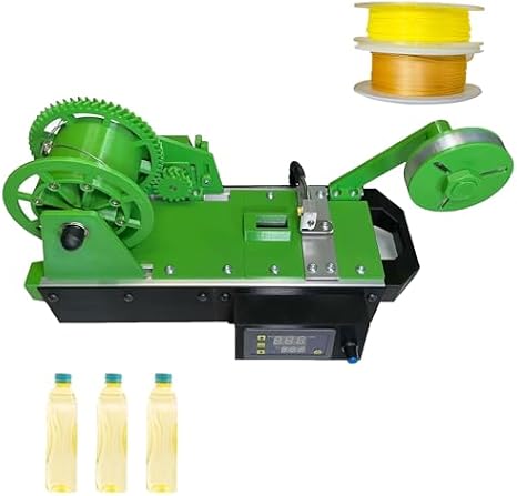 3D Desktop Plastic Bottle Recycling Machine with Digital Temperature Control - PET Extruder for Home & Studio Use (Green) - Eco-Friendly Ment Maker
