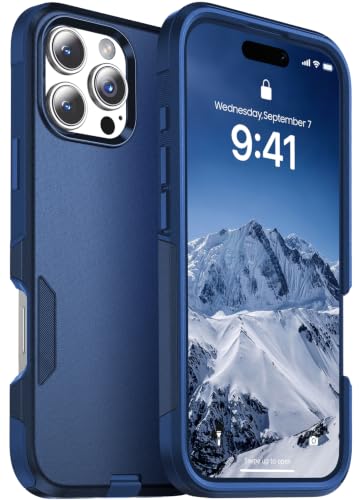 Magnetic for iPhone 16 Pro Max Case Heavy Duty Rugged Dual-Layer Blue