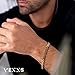 VEXXS Men's Bracelet Flut Cut, 18K Real Gold Plated Miami Cuban Link Bracelet for Men, Diamond Cut Durable No Color Fading Cuban Bracelet 6mm Men’s Gold Bracelet Street Wear Urban Fashion, 7-9 inches,