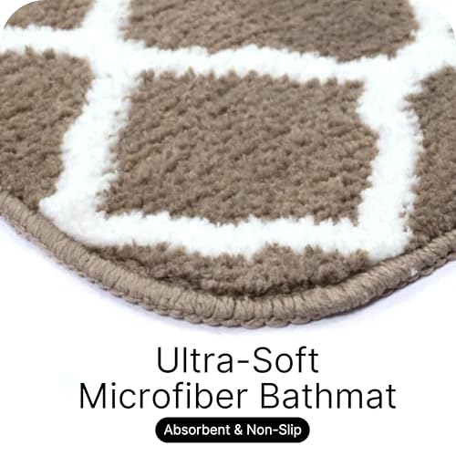 Image of Saral Home Tangier Soft Microfiber Durable & Washable Multipurpose Bedside Runner for Home /Kitchen /Living Area /Lobby /Office Entrance with Anti Skid Backing (Beige, 40x100 Cm)