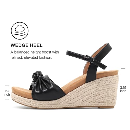 Image of Comfortable Women's Platform Espadrille Sandals Dressy Wedge Shoes Summer