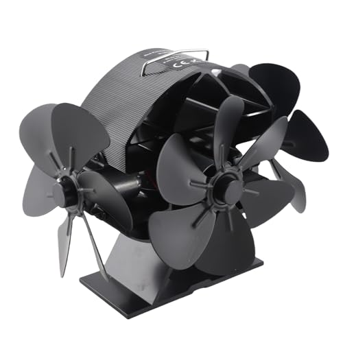 CHICIRIS Heat Powered 3 Heads 18 Vane/Wing Aluminum Stove Fan for Wood Burning Stove Fireplace Efficient Airflow with for Home