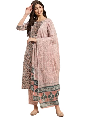 Image of FABNEX Kurta Set for Women | Women Kurta Pant Set |Cotton Blend Regular Women Kurti with Dupatta (Mix Kurta Set 2)