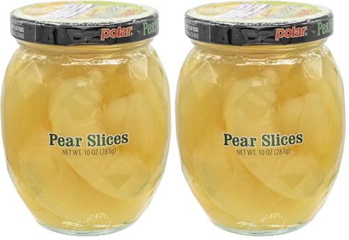 MW Polar Pear Slices in Light Syrup, glass jar 10oz (Pack of 24)