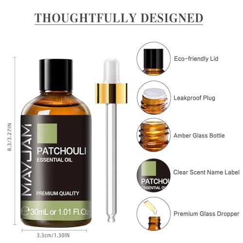 Miniatura 3 de Mayjam Aceite Esencial De Pachulí 30ml, Aceite De Pachulí Para Difusor, Humidificador, Bricolaje, Hogar, Armarios
