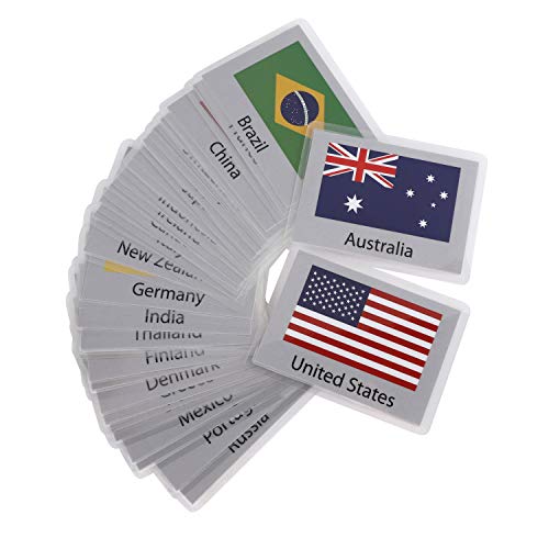 Flags Alphabet Flash Cards for Toddlers Kids ABC Shapes Sight Words Learning Spelling Cards Kindergarten Homeschool Preschool Waterproof Supplies