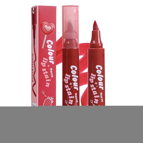 Lip Stain Marker Pen, Matte Red Tinted Lip Gloss Pen, Highly Pigmented Waterproof Tinted Lipstick, Long-Lasting Beauty Accessories for Daily Commuting