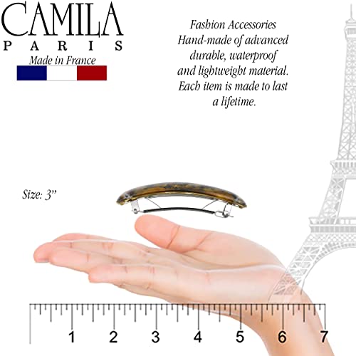 Camila Paris CP3334 Grampo de cabelo francês para meninas, dourado, fecho de metal emborrachado, pre