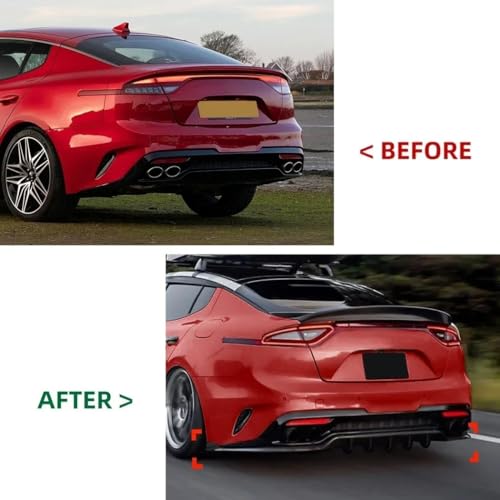 Difusor trasero para KIA Stinger: soluciona el aspecto simple con este kit de parachoques 4