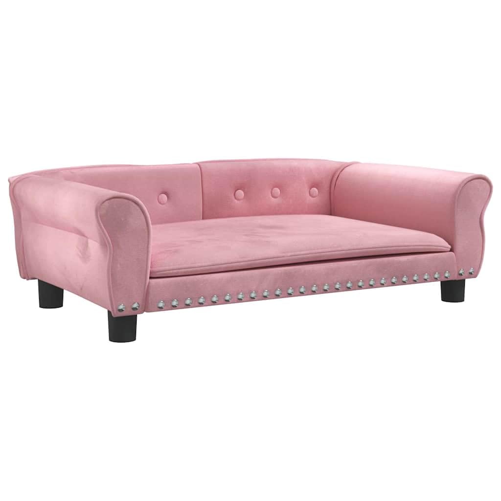 vidaXL Cama para Perros de Terciopelo Rosa 95x55x30 cm, sofá para Perros, Cama para Cachorros, Asiento para Perros, sofá para Mascota