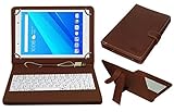 ACM USB Keyboard Case Compatible with Lenovo Tab 4 8 Tablet Cover Stand Study Gaming Direct Plug & Play - Brown