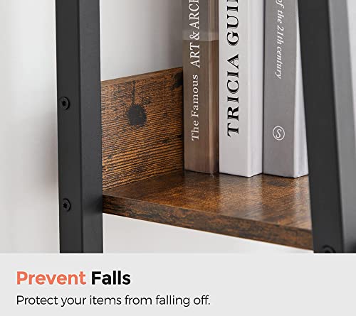 Vasagle Bookshelf, 5-Tier Ladder Shelf, Freestanding Storage Shelves, For Home Office Living Room Bedroom Kitchen, Steel Frame, Simple Assembly, Industrial, Rustic Brown And Black Ulls109B01 #TOP6