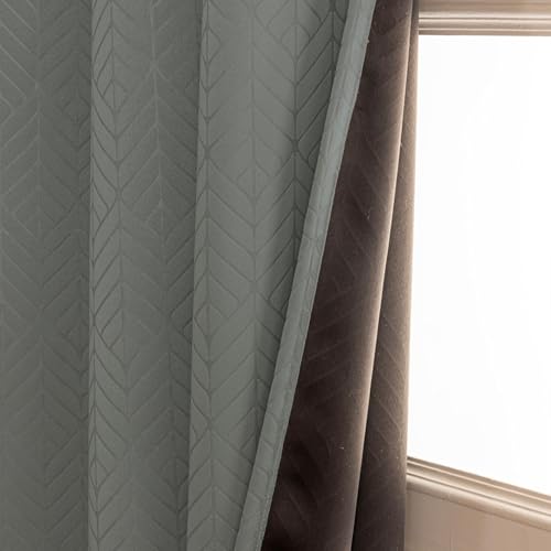 HOMEMONDE 100% True Blackout Curtains 8 Feet Long - Set of 2 Curt...