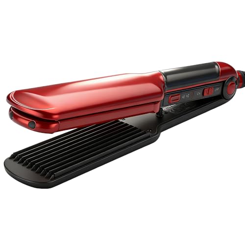 SGZIOO 2 in 1 Lisseur Cheveux Fer a Gaufrer les Cheveux, Céramique Gaufrier Cheveux, Fer a Lisser pour la Texture en Ondulations & Volume, Cheveux...