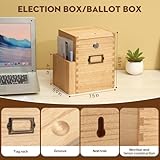 KIRIGEN Wall Mounted Wood Suggestion Box Comment Collection with Lock Wooden Donation and Ballot Box for Office, Customer Center, School, Hospital Natural - Image 2