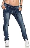 Farbe : Dunkelblau Fashion4Young 3888 Damen Jeans Hose Boyfriend Haremsjeans Haremsstyle Röhre Damenjeans Pants (S=36, Blau)