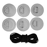 YiMusic グレー ポリ塩化ビニル (PVC) モダン 1人乗り カヤック アクセサリー用 ステンレス鋼 Dリングパッチスーツ付き ヘビーデューティ SUP バンジーデッキリギングキット