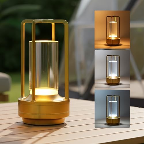 Luminária Abajur de Mesa LED Touch Sem Fio Portátil, Recarregável...