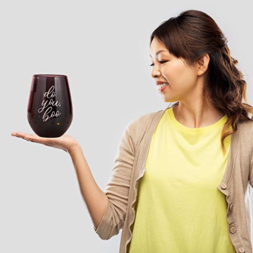 Needzo Black And Pink Jumbo Stemless Wine Glass, Do You Boo, Fits Full Bottle Of Wine, Funny Birthday Holiday Or Bachelorette Gift, 30 Ounces, 5.7 Inches #TOP3