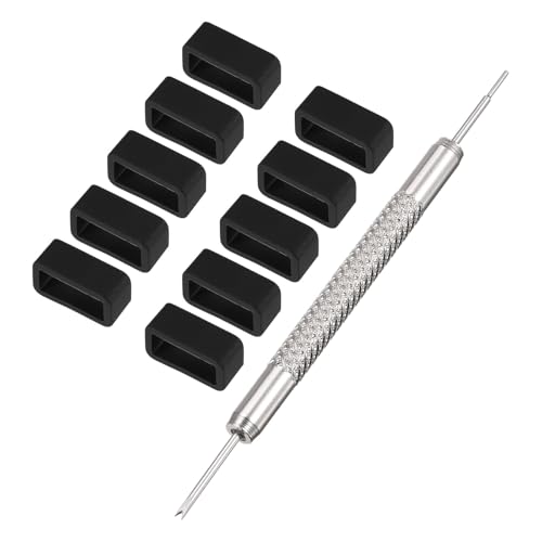 Anneaux de fixation en caoutchouc pour montre 12mmuxcell passant noir