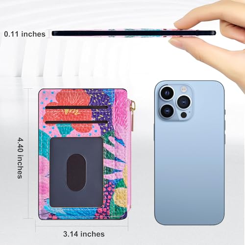 Image of Tipmile Womens Credit Card Holder Wallet, Small Slim RFID Blocking Sleeve | Mini Tiny Cute ID Case, Minimalist Zipper Pocket Wallet, Thin Coin Purse, Mothers Gift