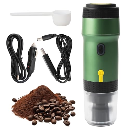 diceevil Cafetera expreso portátil, mini cafetera de viaje con USB, compatible con cápsulas NES, cápsula DG y café molido para senderismo, oficina y autocaravana