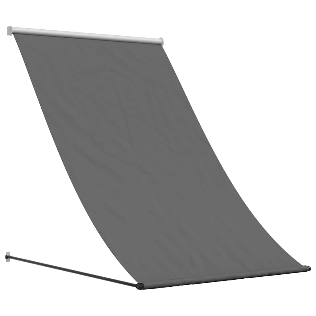 Markise einziehbar Anthrazit 100x150 cm Seilzugmarkise aus Polyester und Stahl, Manuelle Wandmarkise als Schattenspender für Balkon, Terrasse und Garten