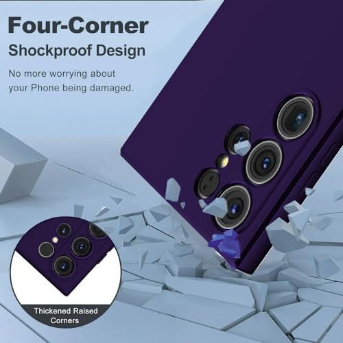 Image of Back Cover for Samsung Galaxy S23 Ultra 5G | Full Camera Protection | Premium Liquid Silicon Case | Flexible Bumper Case for Samsung Galaxy S23 Ultra 5G (Dark Purple)