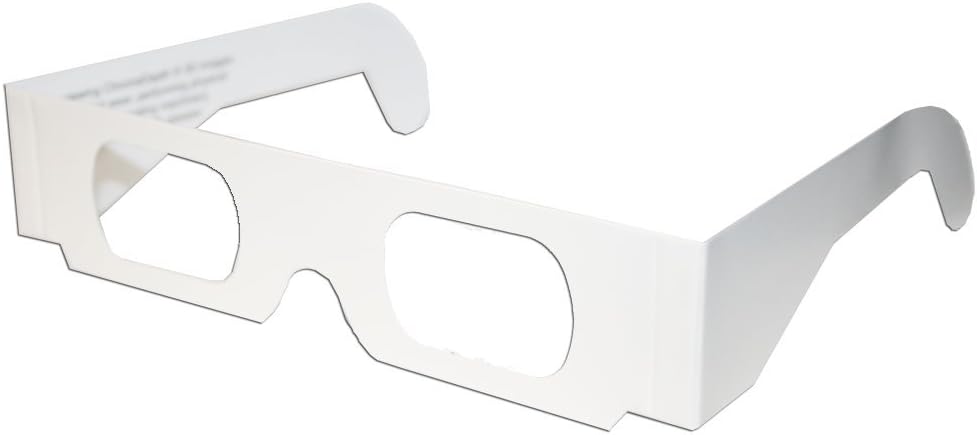 Full-Frame Standard 3D Glasses Set with Clear HD Lenses for Movies, Videos, TV, and Images - Ideal for Kids and Adults, (10-pc White)