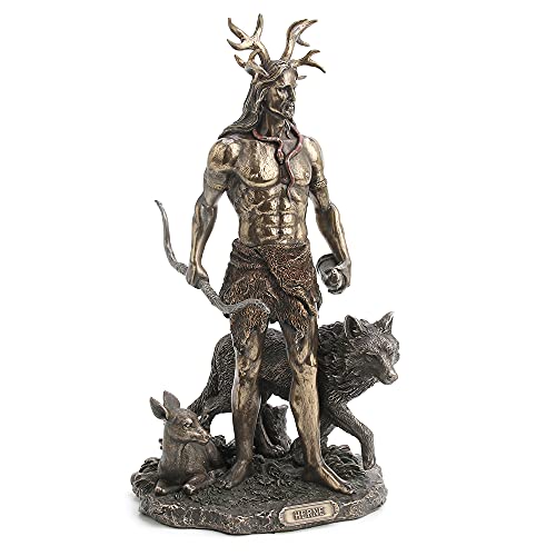 Estatua de Resina Veronese Design Herne Cazador y Ciervo 6x11.5x6 pulg miniatura 2