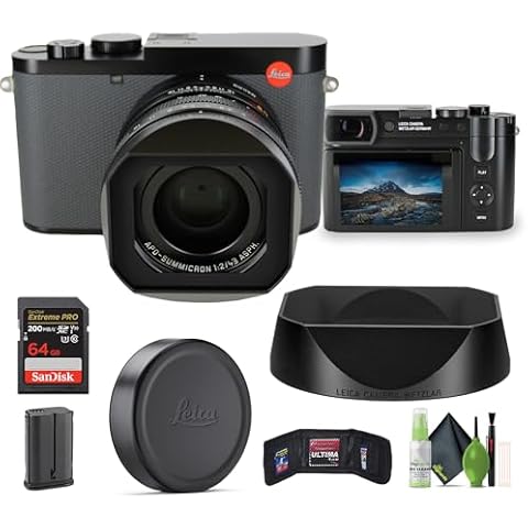 Leica Q3 43 Compact Digital Camera (19084) 60MP Full-Frame BSI CMOS Sensor, APO-Summicron 43mm f/2 ASPH. Lens, 8K Video Recording + 64GB SD Card+ Cleaning Kit and More Cover