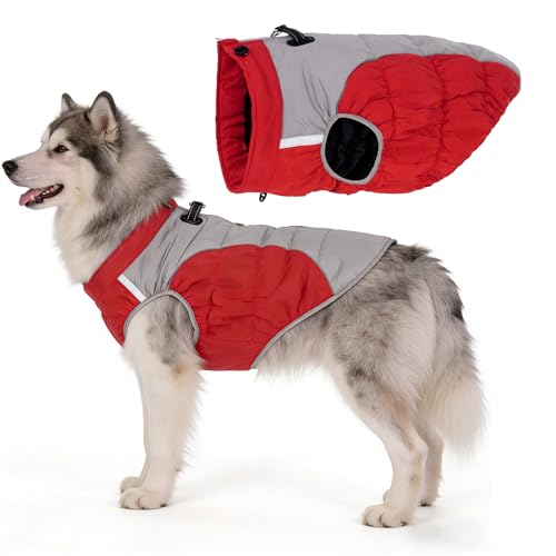 Large Dog Winter Coat Dog Jacket Waterproof Warm Outfit Reflective Design Warm Apparel for Winter...