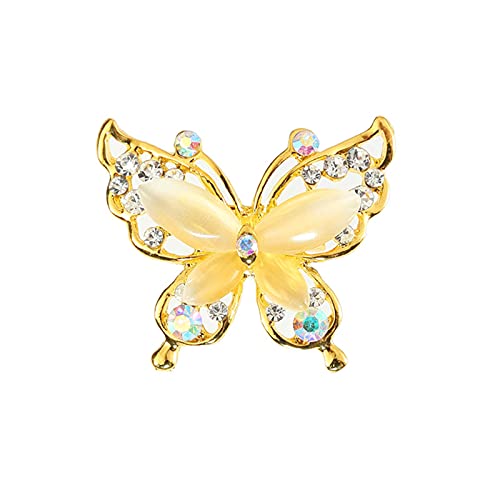 Image of coadipress Butterfly Brooch Pins Chic Romantic Elegant Rhinestone Crystal Insect Brooch Pin Women Corsage Scarf Shawl Clothing Accessories Wedding Party Banquet