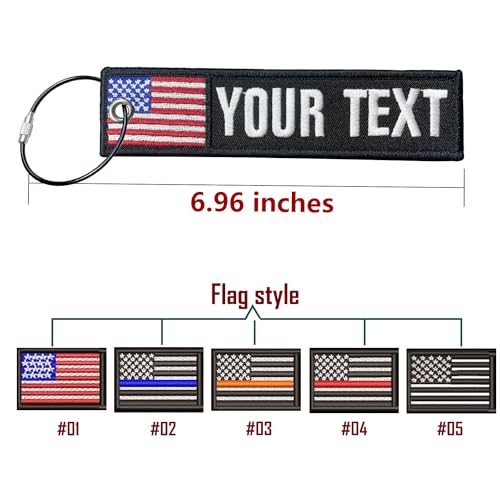Customzied Luggage Tags for Travel Suitcase,Personalized Travel Suitcases Labels Tags Loops, Embroidery Baggage Tags to Quickly Spot Travel Bag Suitcase，1pc ((American Flag),2