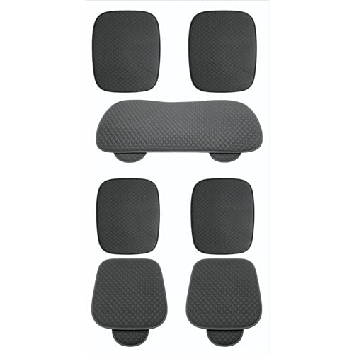 Image of AURAFRESH Car Seat Protector Cushions Cover, Airbag friendaly. (Gray, 7PC Front & Rear SEAT Full Set)