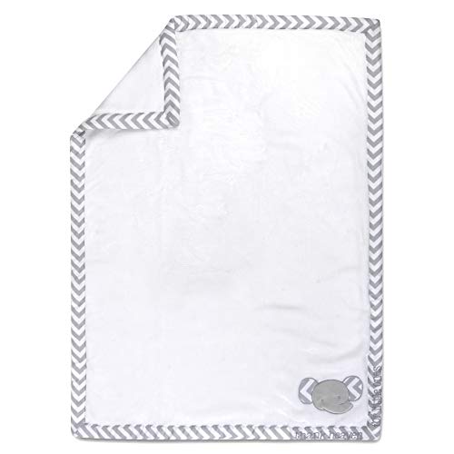 Image of Baby Essentials 30x40 Fleece Baby Blanket with Satin Trim for Boys, Girls Baby Blanket with Door Decor (Elephant with Sign)