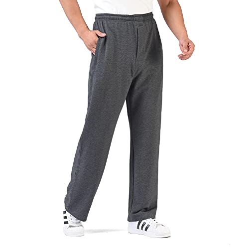 Zoulee Men's Casual Cotton Jogger Sweatpants Zipper Front Pants Thick Dark Grey L #TOP5