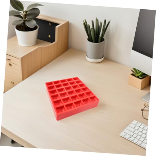 Set de 3 cajas organizadoras de plástico rojo para monedas miniatura 5