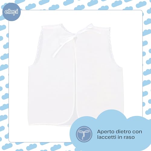 Ellepi Glückshemdchen für Neugeborene zur Geburt, aus Baumwolle, Weiß