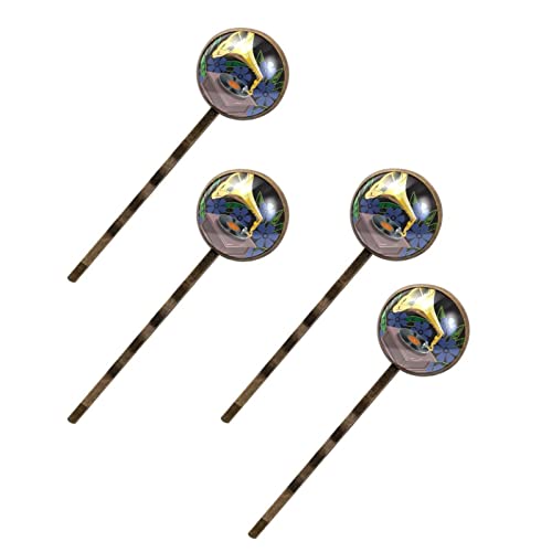 Pince à cheveux femme gramophone fleur barrette latérale x4