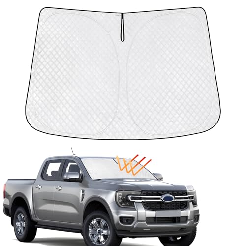 KMF Windshield Sun Shade for Ford Ranger 2019-2024 2025 with 310T Foldable Car Sun Shade,Custom Fit...