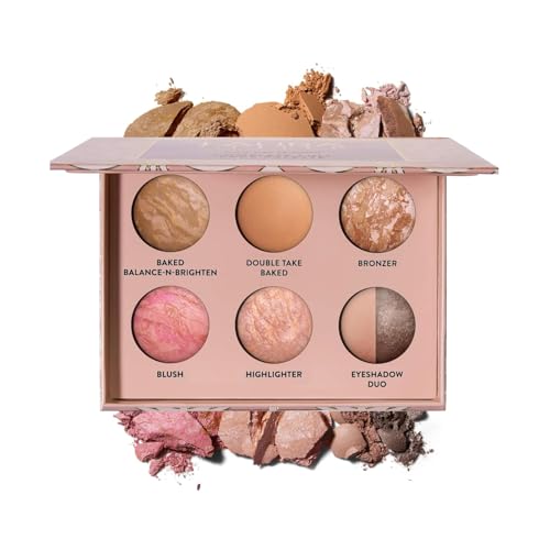 LAURA GELLER NEW YORK LAURA GELLER Baked Icons Complete Full Face Palette, Light | All-in-One Makeup Palette with Baked Foundations, Blush, Bronzer, Highlighter, Eyeshadows | Coverage for Mature Skin | Travel-Friendly