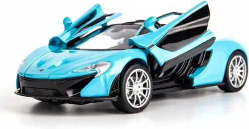 Image of 1:32 Scale McLaren P1 Toy Car | Metal Pullback Diecast Car for Kids with Openable Doors, Sound, Light Effects Toy for Car Enthusiasts (Color As Per Available),blue