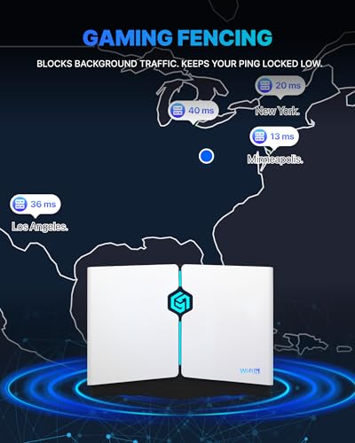 Image of Gaming Router WiFi 6: PC, PS5, Xbox, Switch | 90 Days Free GearUP Booster | 2402 Mbps Dual Band (5G /2.4G) | LAN /WiFi Connection | Internet Optimiser for Games