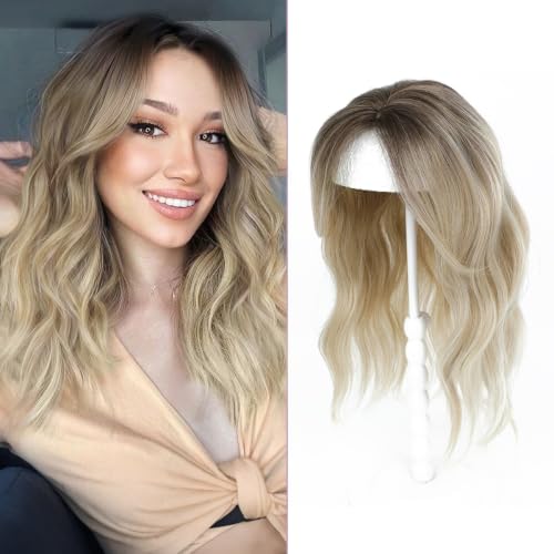 Nexyshe 16 Inch Wavy Hair Topper for Women Thinning Hair Clip in Hair Piece with Upgraded Base Seamless Blending Quick Application for All-day Daily & Casual Wear
