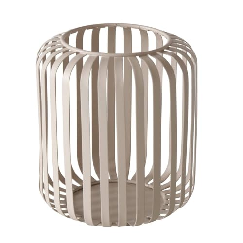 Boltze Windlicht Viki (Leuchter aus Eisen Beige Rund 13 x 13 x 15 cm Lichtlein) 2045506