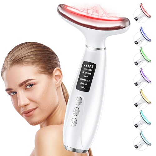 Red Light Therapy for Face & Neck, Face Massager Tool for Anti-Aging, Skin Facial Sculptor, 7-Color...