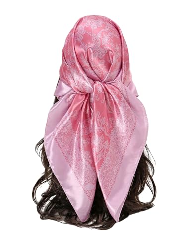 WDIRARA Women's Boho Floral Print Head Scarf Bandana Square Hair Scarf
