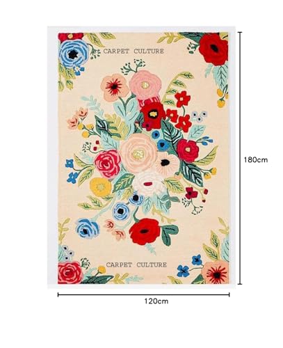Image of Carpet Mahal Handmade Handwoven Tufted Made of 100% Soft Blended Wool Export Quality Carpets with 1 Inch Thickness (4x6 Feet) Color Multi